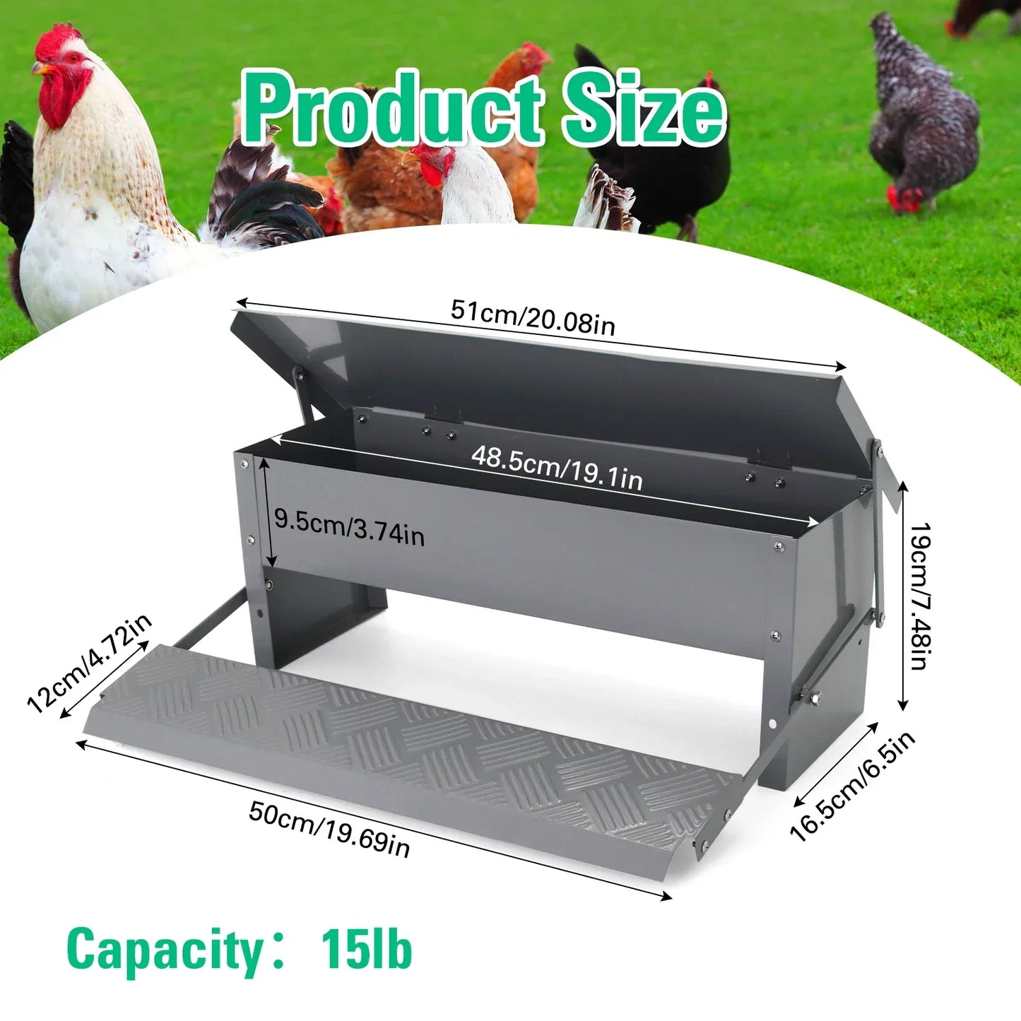Treadle Chicken Feeder Pro